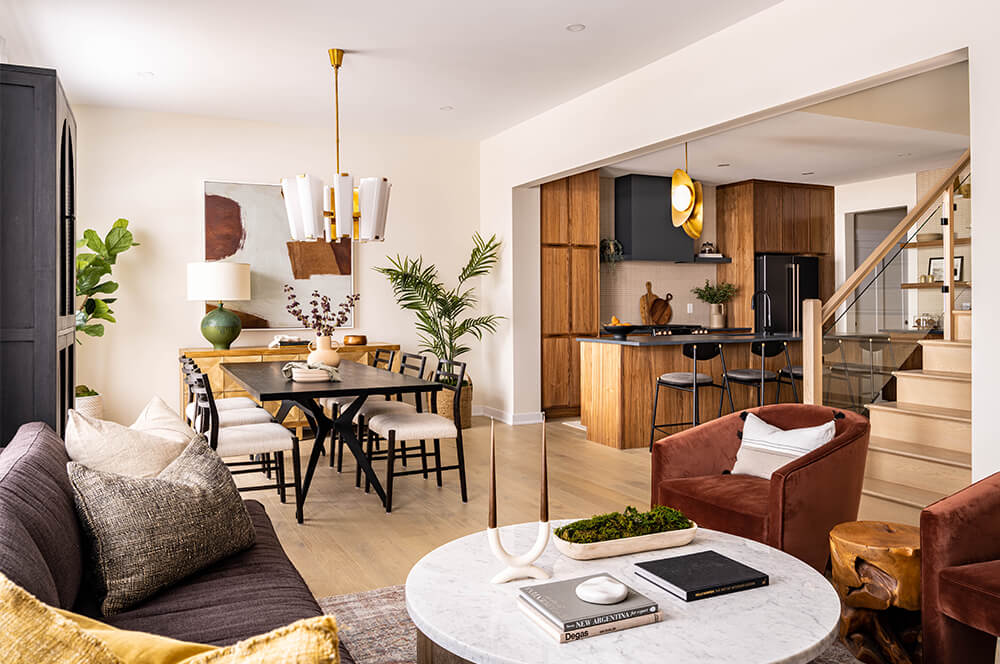 Spacious great room in a contemporary eQ Homes model home