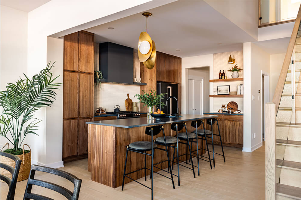 Beautifully staged bedroom interior in an eQ Homes model home