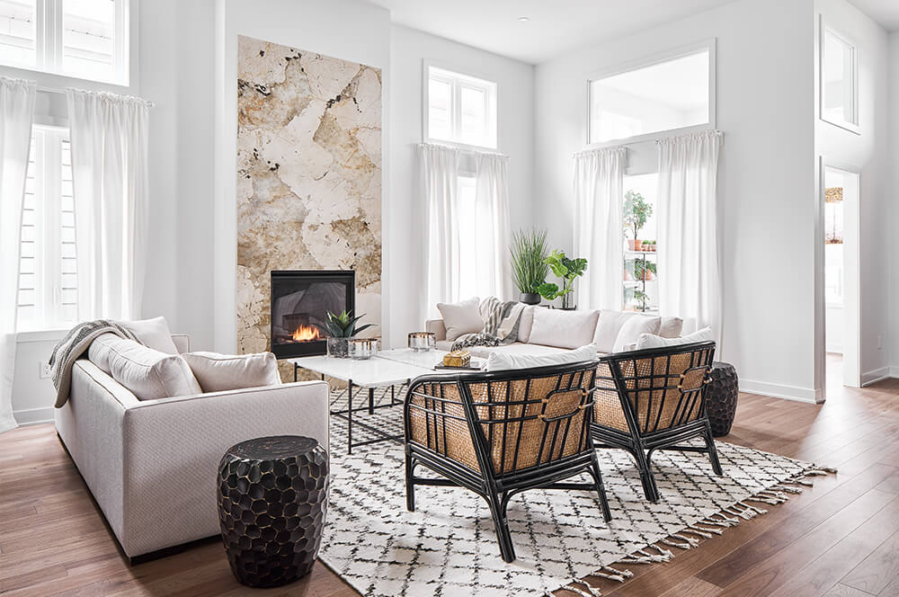 Luxury primary bedroom interior in an eQ Homes home